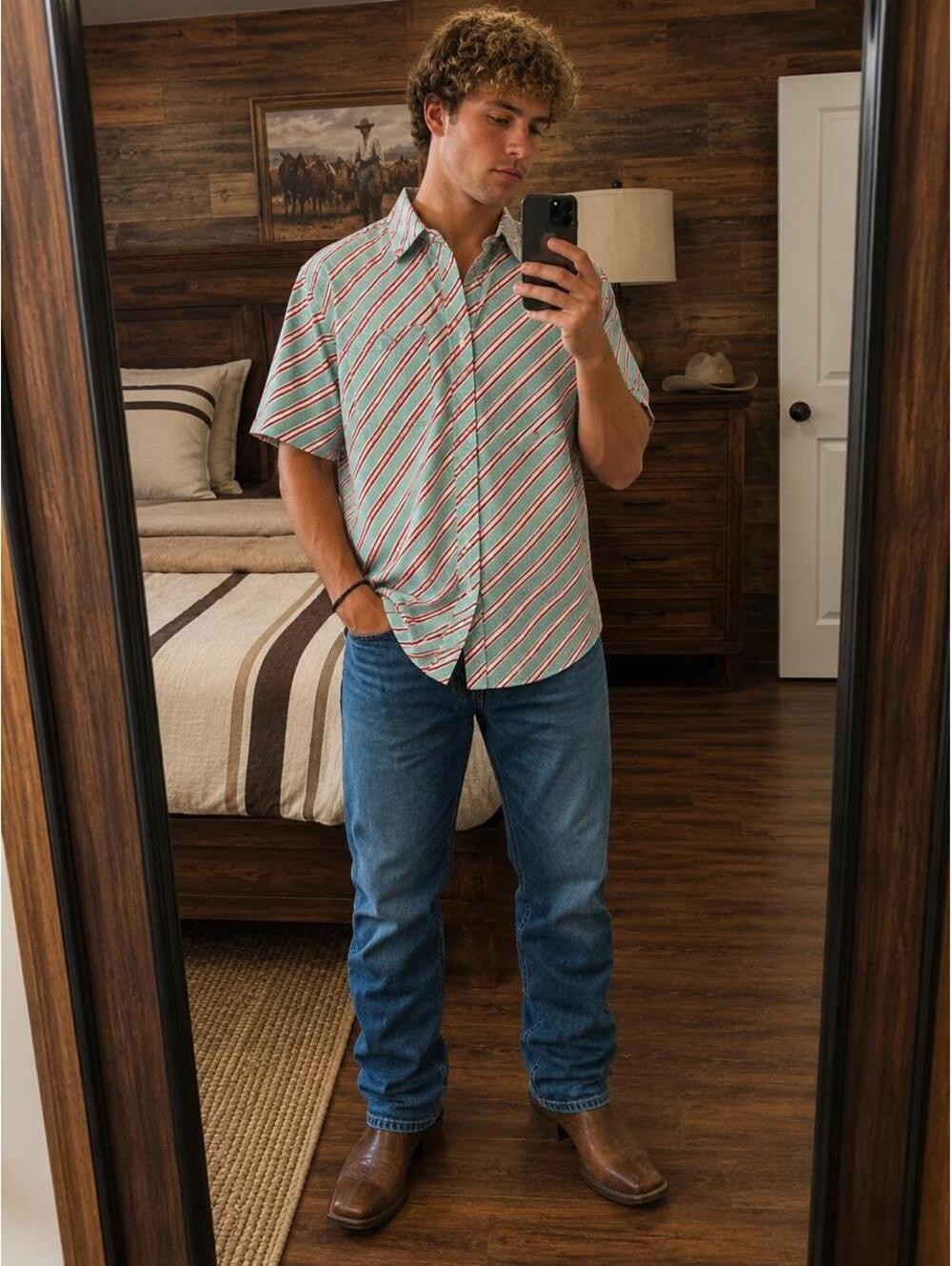 Burlebo Men's Multi and Blue Shirt
